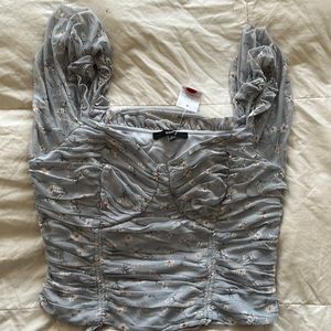 FLOWER PRINTED corset-shaped shirt